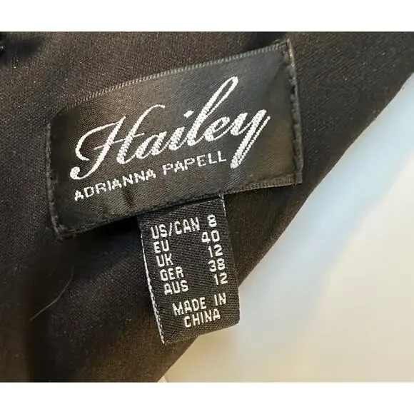 Hailey By Adrianna Papell Evening Dress Green Lace Embroidery Long Sleeve Sz-8 - Picture 16 of 16